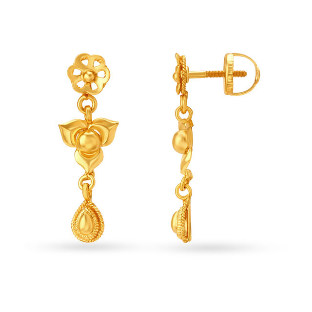 Contemporary Floral Drop Earrings,,hi-res image number null