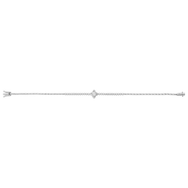 14 KT Yellow Gold Shimmering Floral Diamond Bracelet,,hi-res image number null