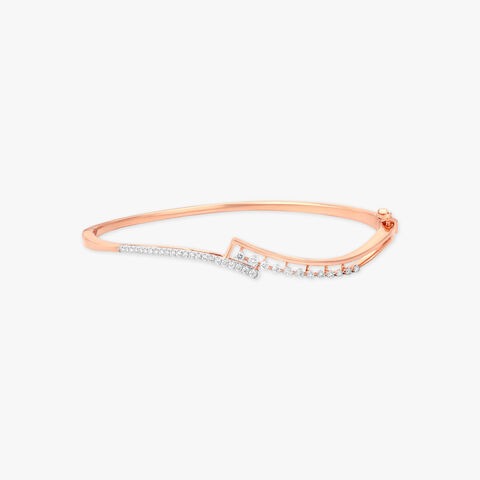 Double Arc Diamond Bangle
