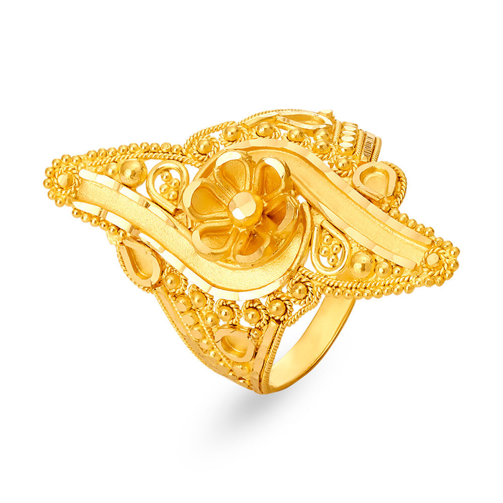 Stunning Floral Gold Ring for the North Indian Bride