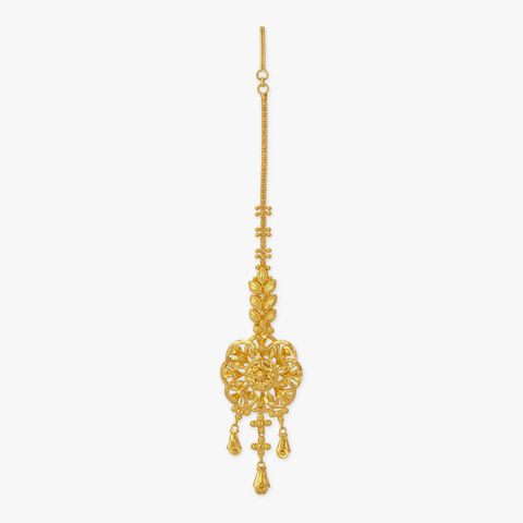 Floral Cascade Gold Maang Tikka