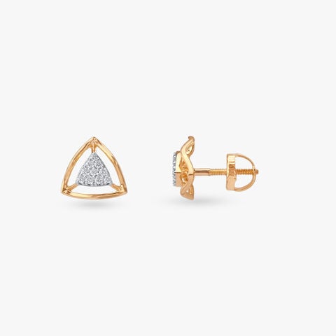 Geometric Glow Diamond Stud Earrings