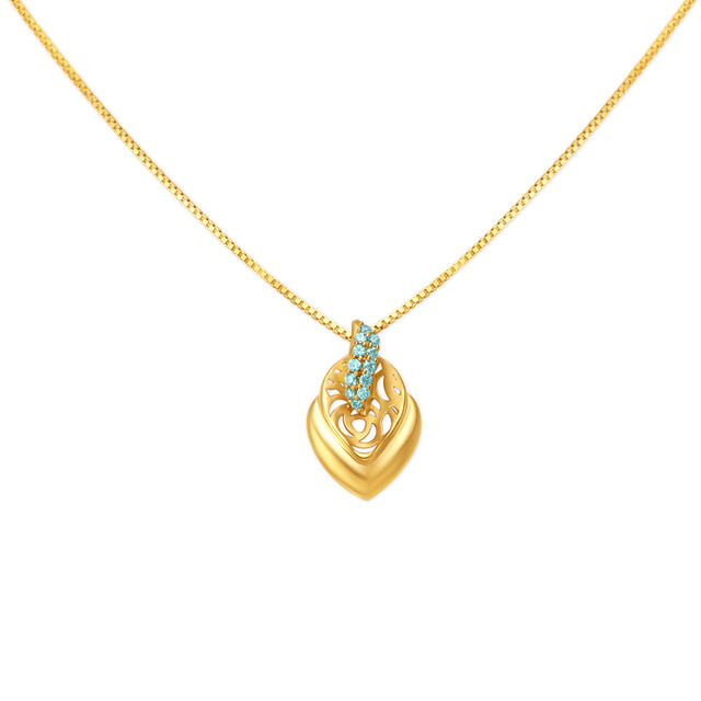 Elegant Leafy Pendant with Chain,,hi-res image number null