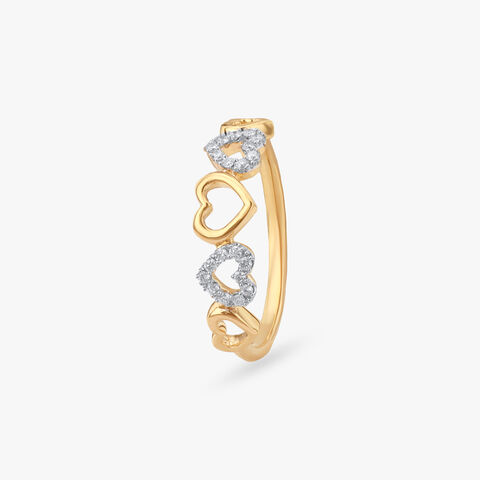 Linked Hearts Diamond Ring