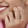 14 KT Yellow Gold Wavy Diamond Ring,,hi-res image number null