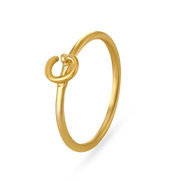 Letter G  14KT Yellow Gold Initial Ring