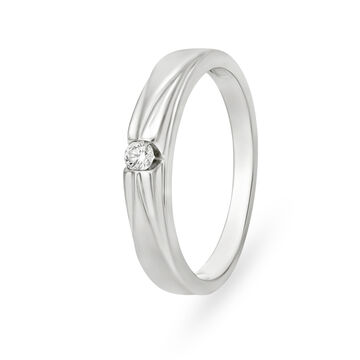 Striking 950 Pure Platinum And Diamond Finger Ring