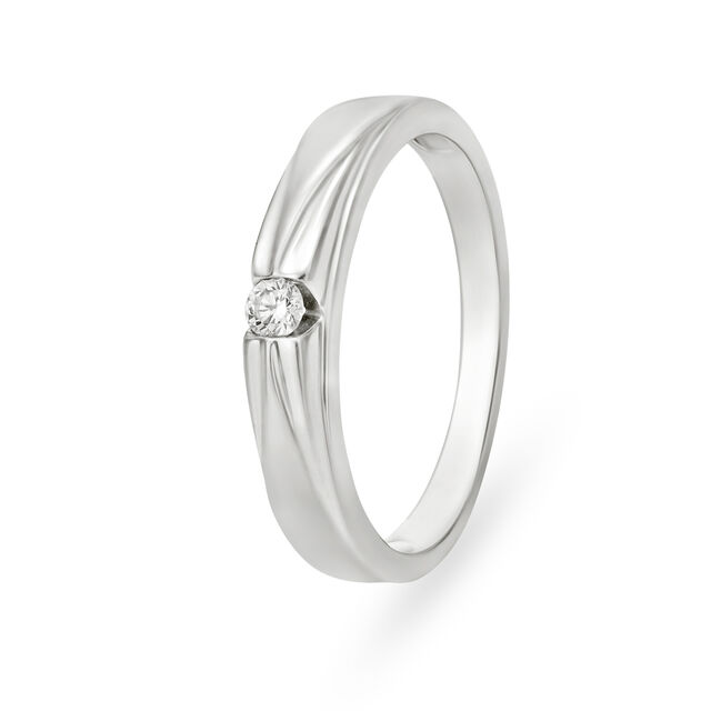 Striking 950 Pure Platinum And Diamond Finger Ring,,hi-res image number null