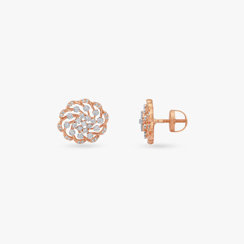 Petal Gleam Diamond Stud Earrings
