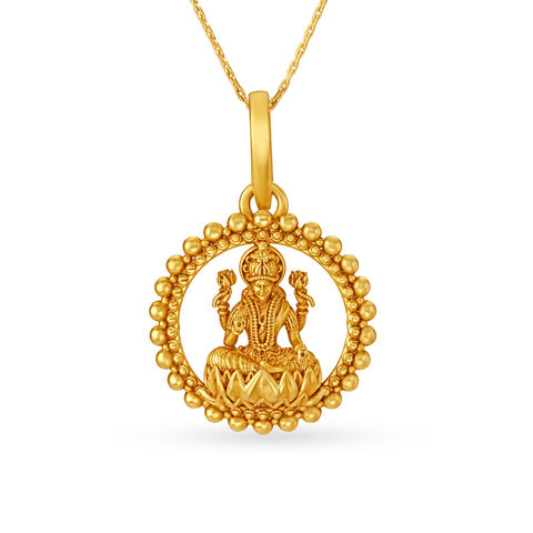 Round Goddess Laxmi Pendant