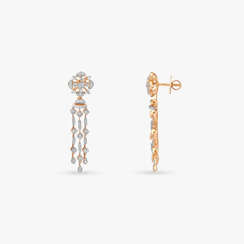 Floral Symphony Diamond Drop Earrings