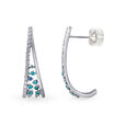 Glam 14KT White Gold Hoop Earrings,,hi-res image number null