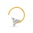 Ethereal Gold and Diamond Nose Pin,,hi-res image number null