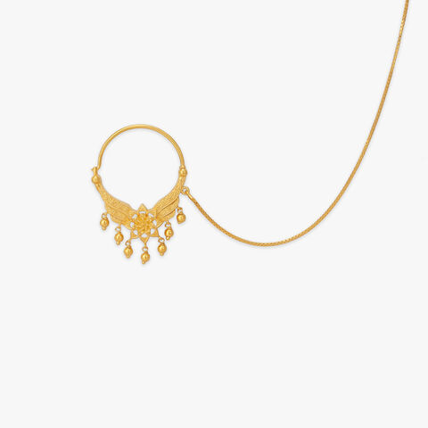 Lotus Crest Gold Nose Pin