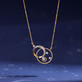 Cosmic Whirl 14KT Diamond Pendant With Chain,,hi-res image number null