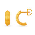 22 KT Yellow Gold Dazzling Ridged Stud Earrings,,hi-res image number null