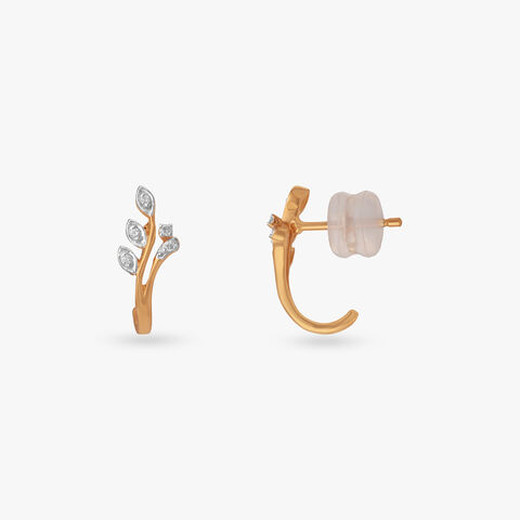 Bloom Arc Diamond Hoop Earrings