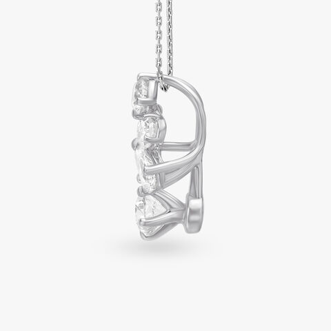 Celestial Cascade Solitaire Flower Pendant