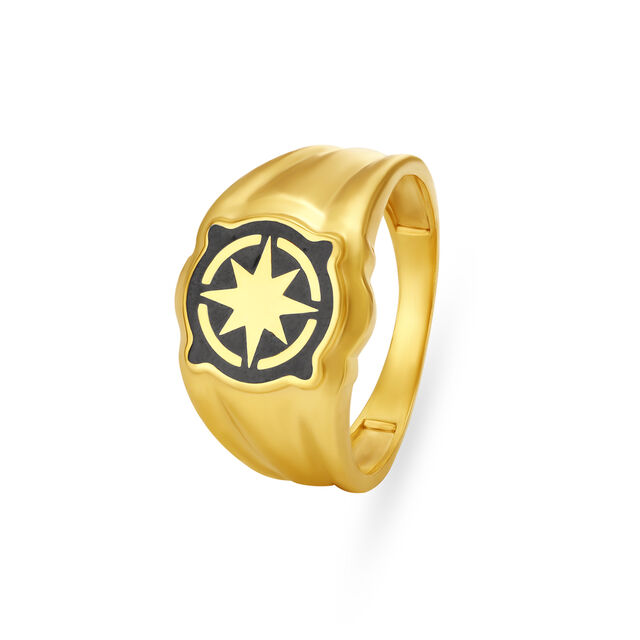 Unique Star Gold Finger Ring For Men,,hi-res image number null