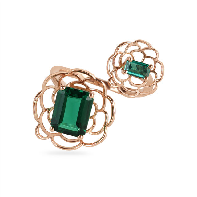 14KT Rose Gold Emerald Isle Finger Ring,,hi-res image number null