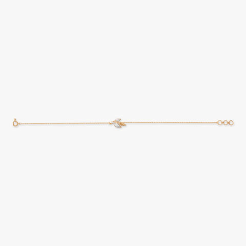 Diamond Leaf Charm Bracelet
