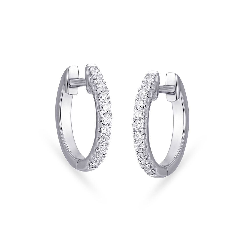 Chic 950 Platinum Studded Hoop Earrings