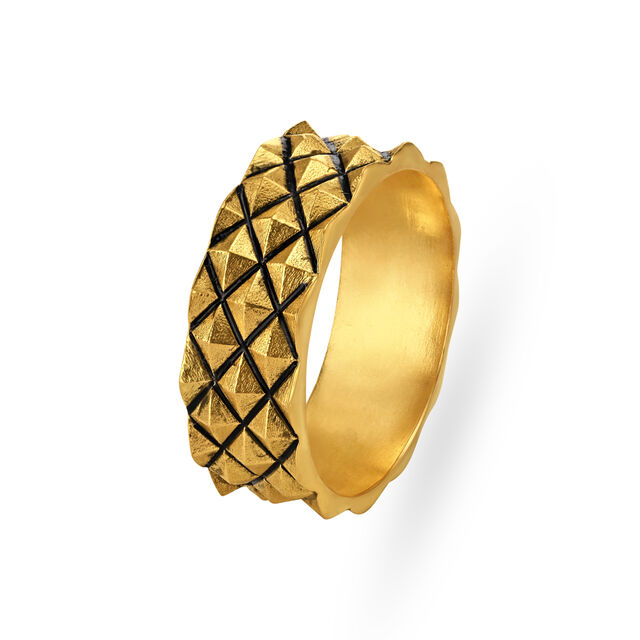 Splendid Black Antique Gold Finger Ring For Men,,hi-res image number null