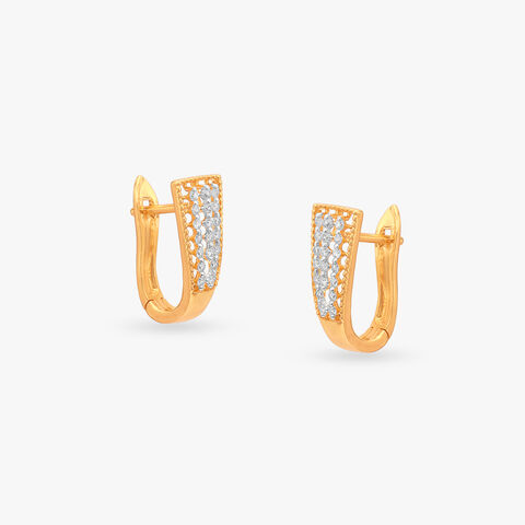 Floral Mesh Diamond Hoop Earrings