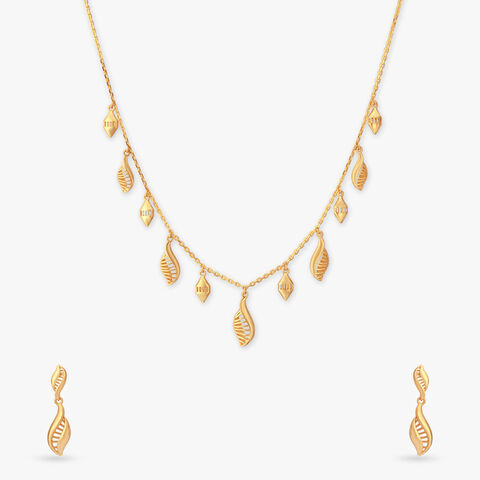 Flowing Flora Gold Necklace Set