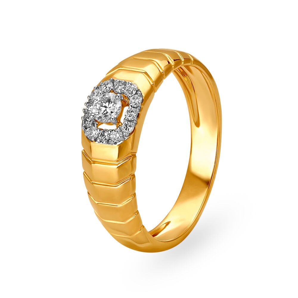 Mens Gold Diamond Engagement Ring - 1 1/2 Carat Diamond