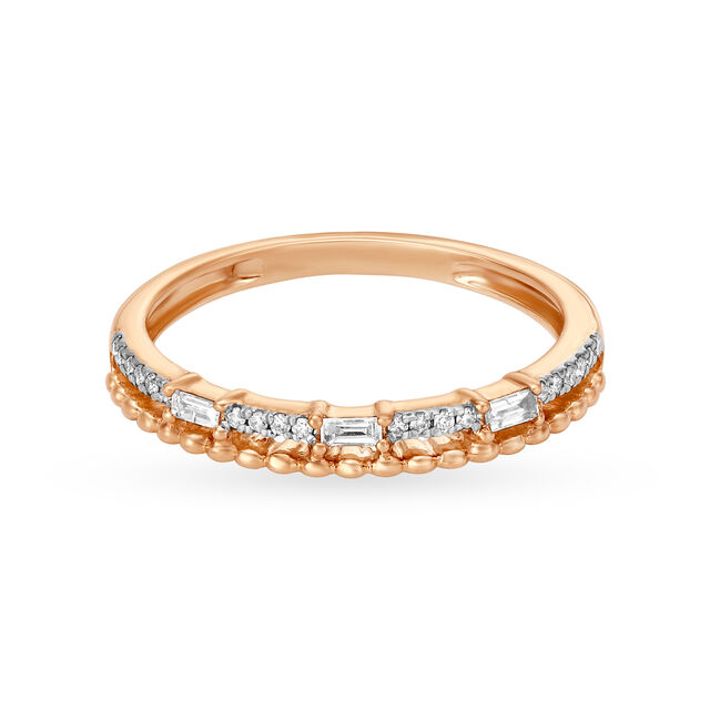 14KT Rose Gold Diamond Finger Ring,,hi-res image number null