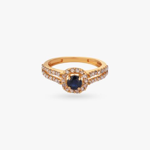 Midnight Halo Gold Ring