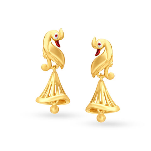 Intricate Peacock Gold Jhumka