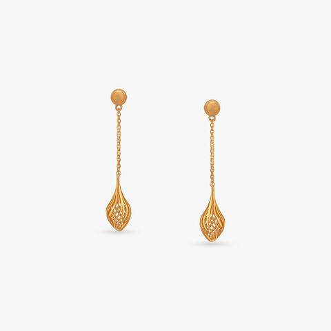 Petal Cage Gold Drop Earrings