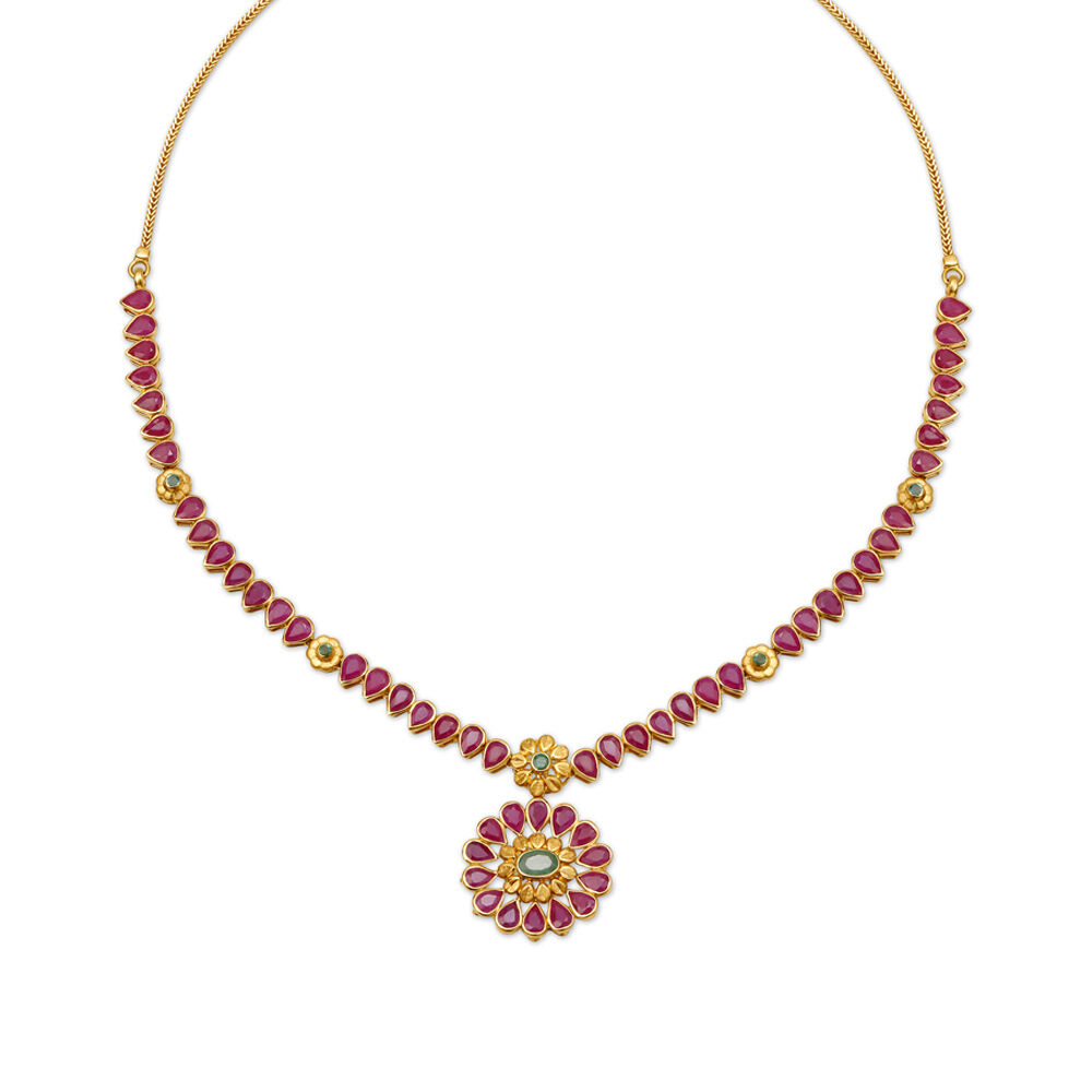 Ruby necklace designs store tanishq