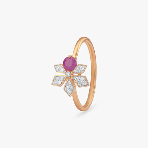 Scarlet Petal Diamond Ring