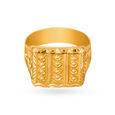 Unique 22 Karat Yellow Gold Square Finger Ring,,hi-res image number null