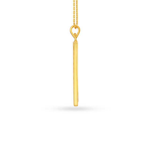 V Cut Motif Gold Pendant For Men,,hi-res image number null