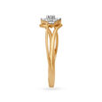 Dainty Geometric Gold and Diamond Finger Ring,,hi-res image number null
