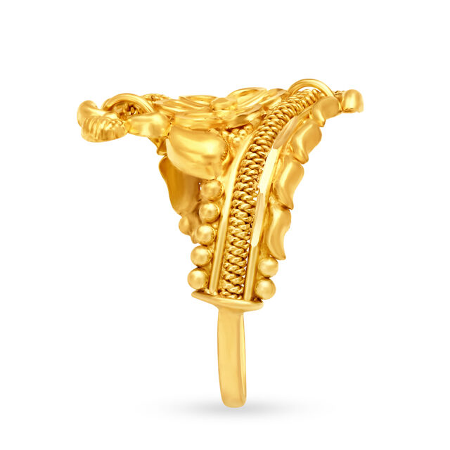 Shimmering Floral Pattern Beaded Finger Ring,,hi-res image number null
