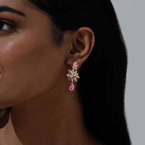 Blossoming Radiance Diamond Drop Earrings