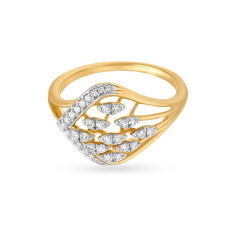 Leaf Inspired Broad Finger Band