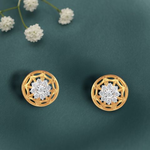 Royal Web Diamond Stud Earrings