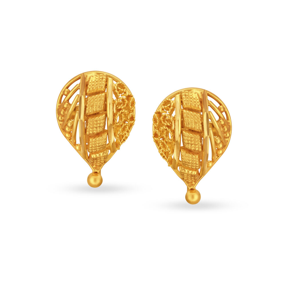 Gold ear tops tanishq store