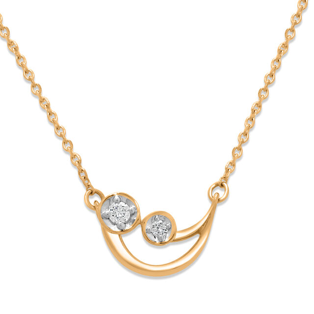Mamma Mia 14 KT Yellow Gold Luna Love  Pendant with Chain for Kids,,hi-res image number null