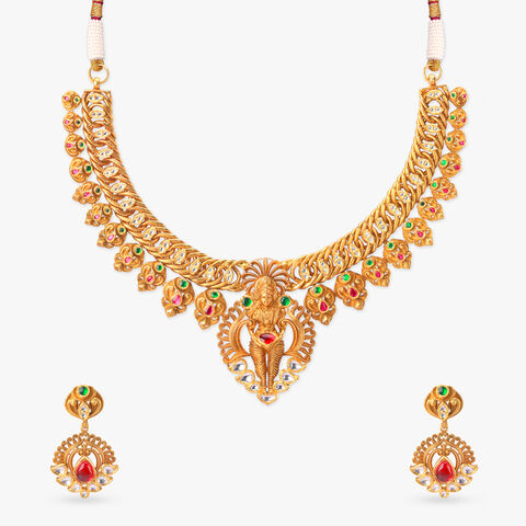 Divine Swirls Gold Necklace set