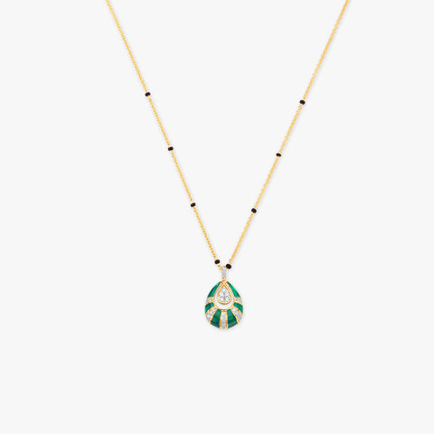 Sunray Enamel Diamond Mangalsutra