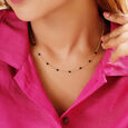 Mia Sutra DIY with Black Bunch Beads Multiple Stacking Charm Chain,,hi-res image number null