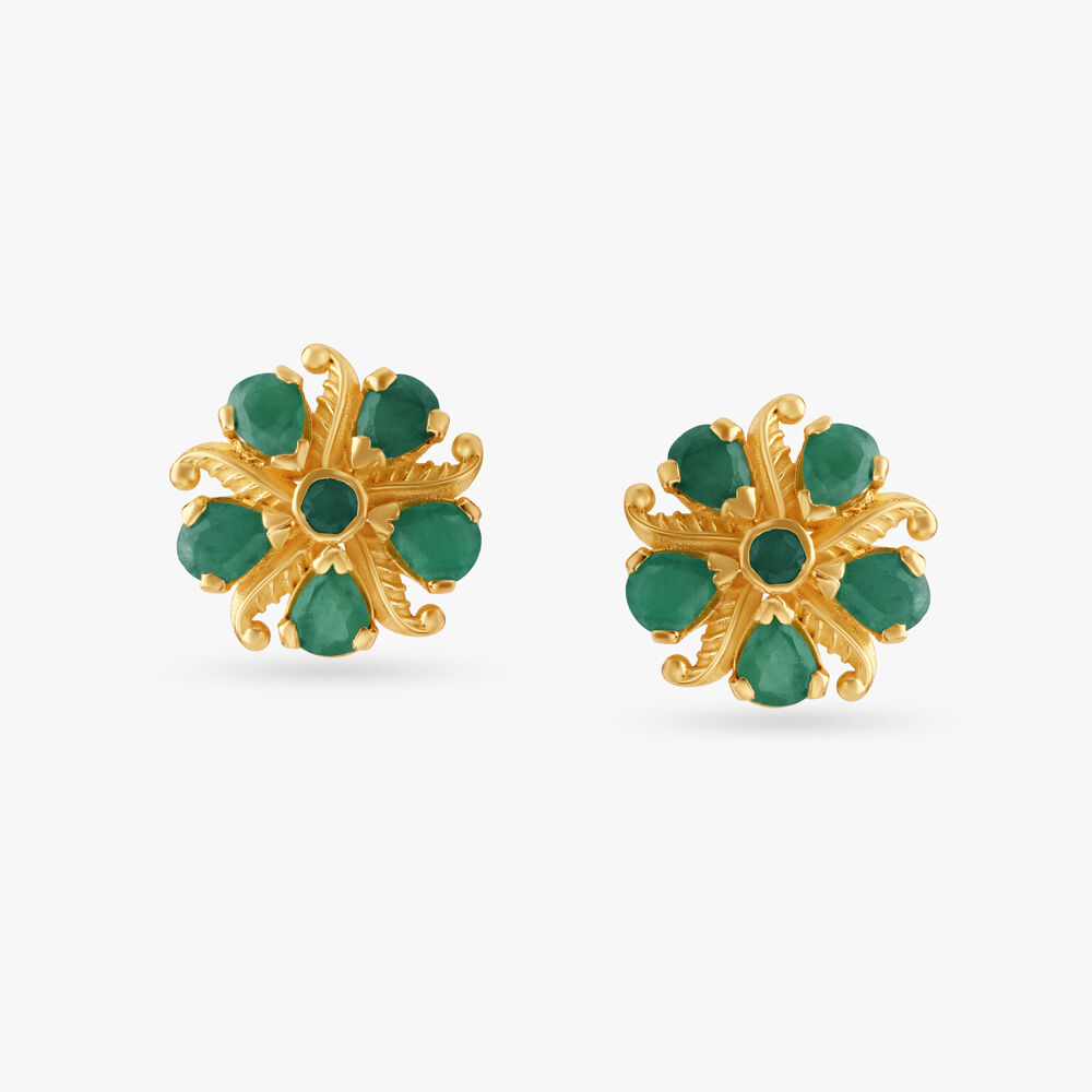 Tanishq emerald clearance earrings