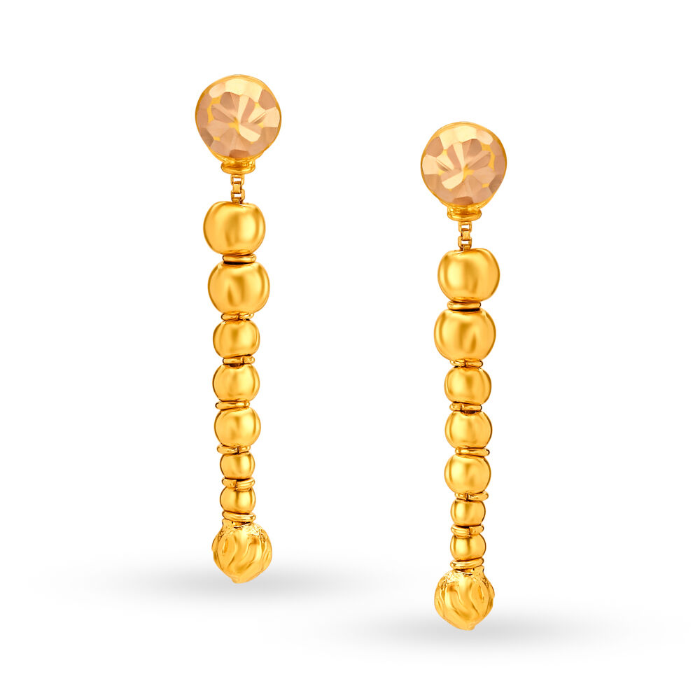 Gold bead drop on sale earrings